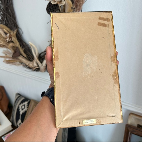 Vintage Gold Wood Bamboo Framed Wall or Vanity Mirror 9” - Picture 6 of 6